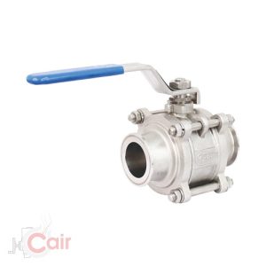 2 Way 3 Piece Design Tri Clover Ball Valve